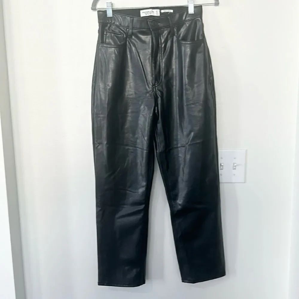 Abercrombie & Fitch Vegan Leather Black Pants 27/4